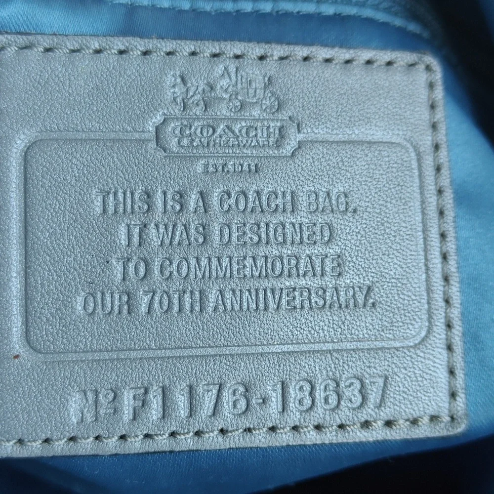 Coach Gray 70th Anniversary Madison Quilted Pleated Nylon Small Satchel